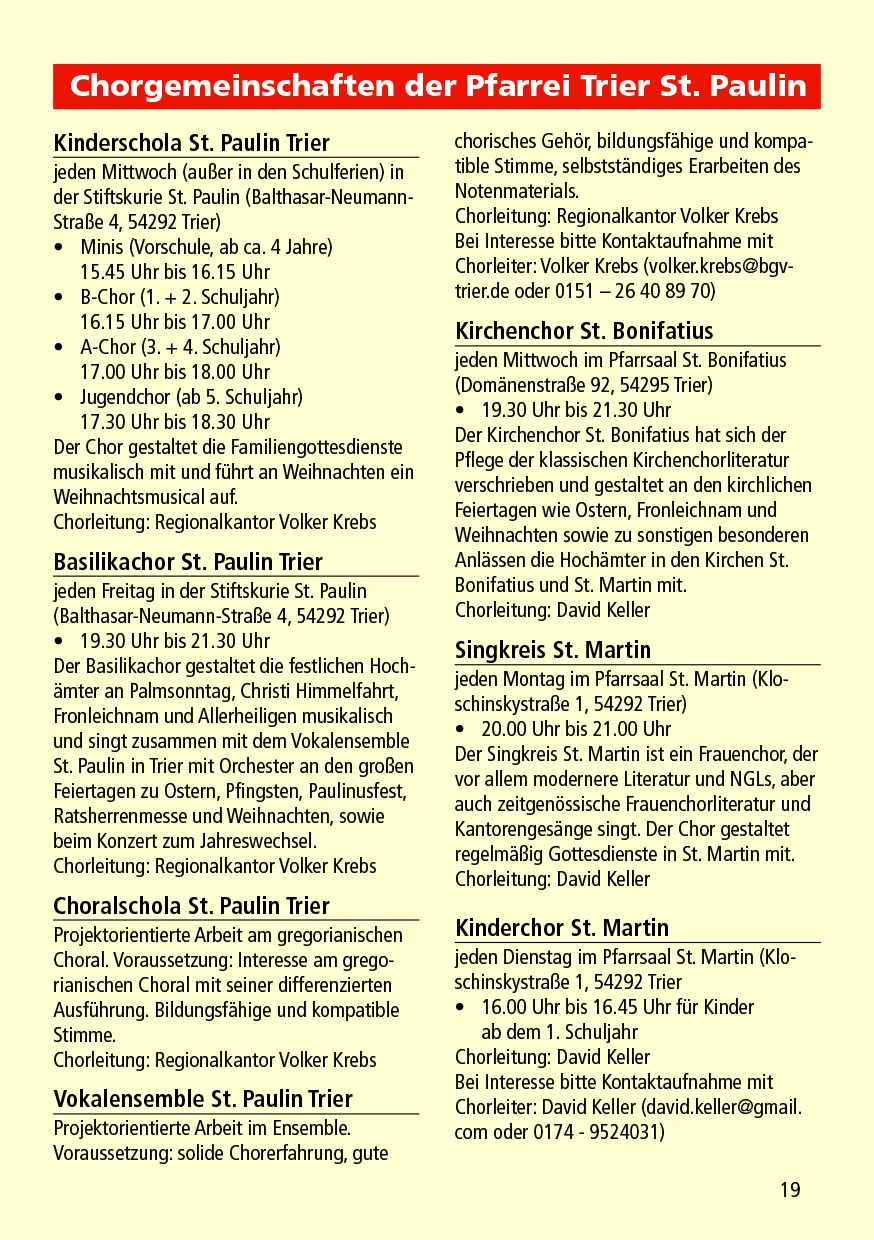 Chorgemeinschaften St.Paulin