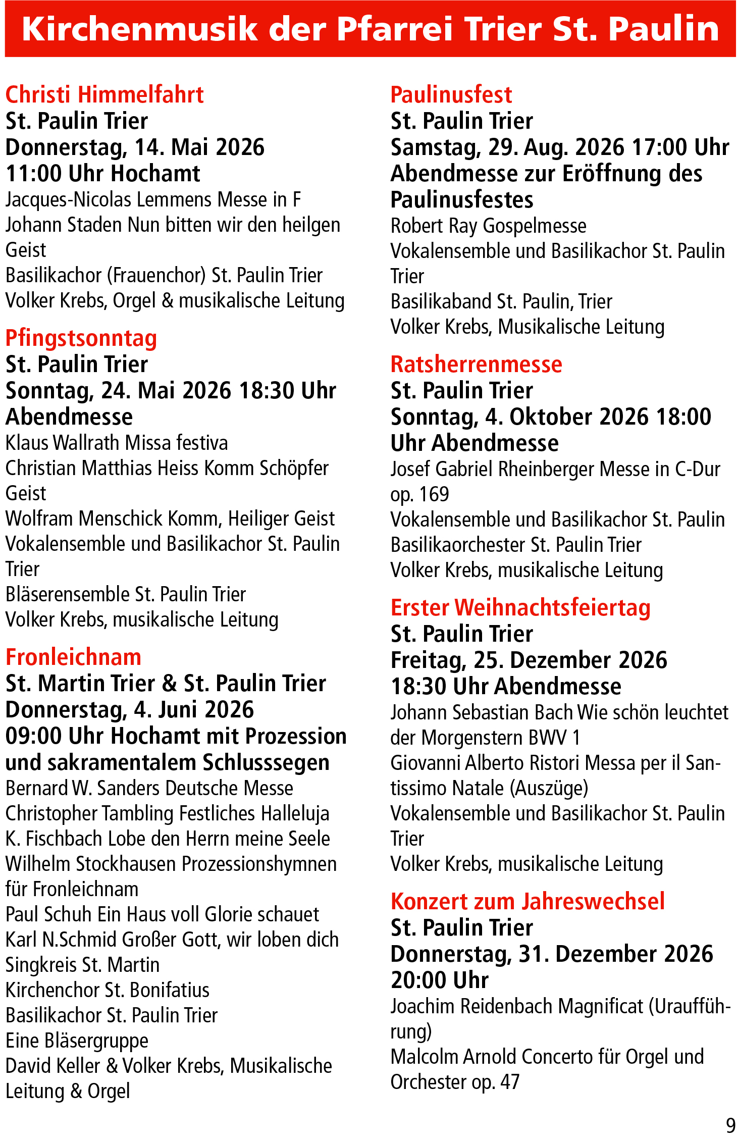 Kirchenmusik Pfingsten